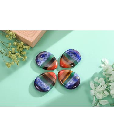 CrystalTears Chakra Worry Stone - Anxiety Relief & Healing Crystal for Stress - Pocket Palm Stone for Meditation & Reiki - Buy Online on GoSupps.com