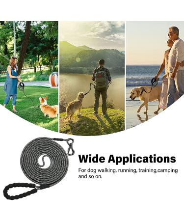 Heavy Duty 15ft NTR Dog Leash with Swivel Lockable Hook and Comfortable Padded Handle - Ideal for Walking, Hunting, Camping - Black - Buy Online on GoSupps.com