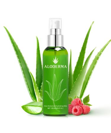 Aloderma Organic Aloe Botanical Hydrating Mister - Made within 12 Hours of Harvest to Soothe & Moisturize Lightweight Fine Mist Facial Spray - Refresh & Hydrate Skin Through the Day 120ml/4.23Oz