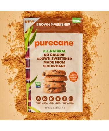 Purecane No Calorie Brown Sweetener 12 oz - Zero Calorie Natural Sugar Substitute - Buy Online on GoSupps.com