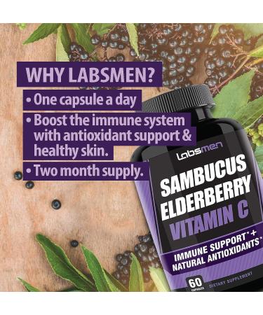 Sambucus Elderberry Zinc Vitamin C Supplement - Immune Support for Adults - 2 Month Supply - Buy Online on GoSupps.com