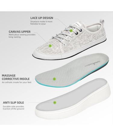 OrthoComfoot Women's Arch Support Walking Shoes - Plantar Fasciitis Relief - 9 W - Light Grey - Buy Online on GoSupps.com