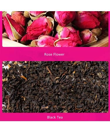 Rose Black Tea Bag Rose Black Tea 30 Triangular Bags Boiling Water Brewing Portable Flower Tea for Women Girls - Buy Online on GoSupps.com