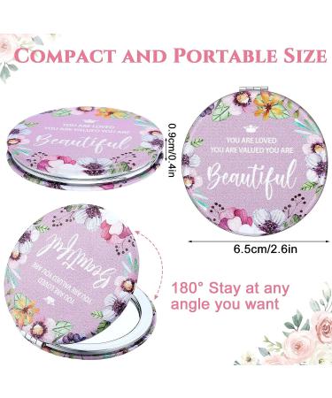 Panelee 10 Pcs Inspirational Compact Mirror Bulk - Double Sided Portable Travel Makeup Mirror - Ideal Gift for Women & Girls - Buy Online on GoSupps.com