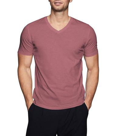 Hat and Beyond Mens Active V Neck T-Shirts Gym Workout Dance Slim Fit Shirts Medium 1hc04_heather Maroon