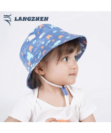 LANGZHEN Beach Sun Protection Hat for Baby Girls - Navy, 2-4 Years - Buy Online on GoSupps.com