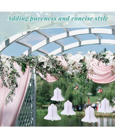 Leitee 12-Piece Wedding Honeycomb Bells - 7.9 Inch Paper Bells for Wedding & Parties - Hanging Decor for Baby Showers & Christmas - White - Buy Online on GoSupps.com