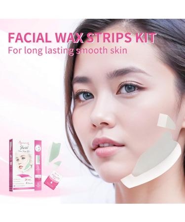 Beauty7 Pre-Cut Facial Wax Strips - 24-Hour Cold Wax for Painless Eyebrow Hair Removal with 4 Clean Oil Cloths - Fast & Effective Persian Wax Solution - Buy Online on GoSupps.com
