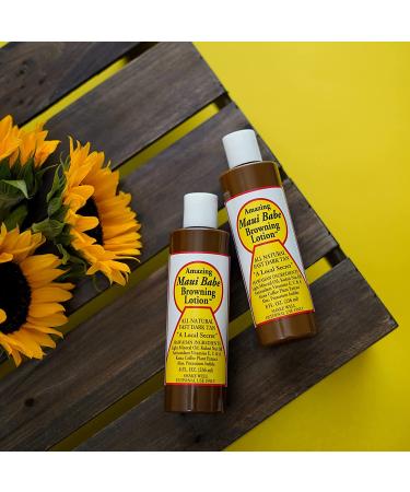 Maui Babe Browning Lotion 8oz (2 Pack) + Ecoholid Cosmetic Bag - Sun & Indoor Tanning Suntan Lotion - Buy Online on GoSupps.com