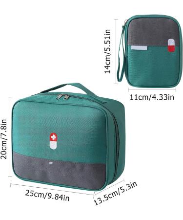 Leonshco Large Capacity Medication Bag - Waterproof Travel Pharmacy & First Aid Storage | Portable Medical Pocket for School Travel Camping & Home (Green) - Buy Online on GoSupps.com