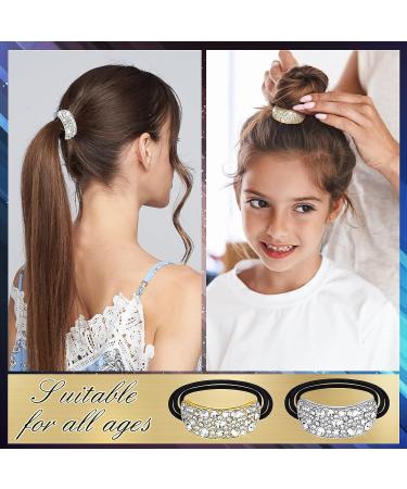 10 Pcs Glitter Elastic Scrunchies & Hair Ties - Rhinestone Ponytail Holders for Women & Girls - Silver Gold Hair Accessories for Valentine's Day - Buy Online on GoSupps.com