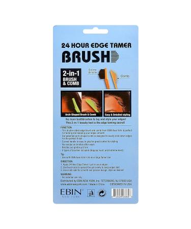 EBIN NEW YORK 24 Hour Edge Tamer Brush 3-Pack - 2-in-1 Swine Bristle Styling Tool | Dual-Ended Brush & Comb for Regular, Hard, Extreme Hold - No Flaking - Buy Online on GoSupps.com