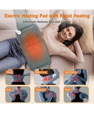 Heating Pad for Back Pain and Cramps Relief - Large Menstrual Heating Pad with 4 Timer Auto Shut Off & 6 Heat Setting Electric Heat Pad - Dry & Moist Therapy - 12x24+20 - Buy Online on GoSupps.com