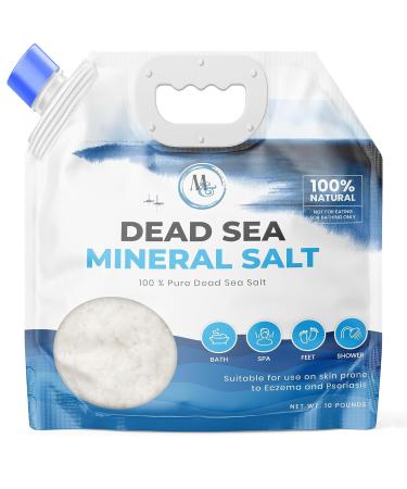 Dead Sea Salt Dead Sea Salts for Soaking Mineral Salt for Bath Spa Shower Pure and Natural Bath Salt for Foot Soak Inflammation Skin Care Unscented Fine Salt (10 LB) 160 Ounce (Pack of 1)