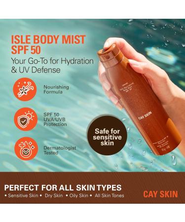 Isle Nourishing Body Mist w/SPF 50 Body Sunscreen Spray w/Sea Moss Hyaluronic Acid Vitamin C & More - Hydrating Vegan Sunscreen Mist - Lightweight SPF Spray for All Skin Types 6 fl oz - Buy Online on GoSupps.com