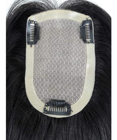 Real Hair Crown Topper for Thinning Hair - Silk Base Clip-In Dark Brown 9.1x15.2 cm for Female Bald Head - Buy Online on GoSupps.com