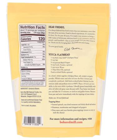 Bob's Red Mill Chickpea Flour - Gluten-Free, 16 oz | High Protein & Fiber - Buy Online on GoSupps.com