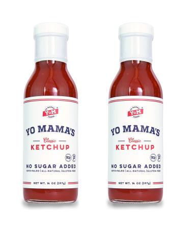 Keto Classic Ketchup by Yo Mama's Foods  Pack of (2) - No Sugar Added, Low Carb, Vegan, Gluten Free, Paleo Friendly, and Made with Whole Non-GMO Tomatoes! Classic Ketchup 14 Ounce (Pack of 2)