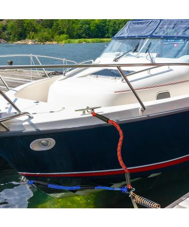 Bungee Dock Line Set with Stainless Steel Clip - 4FT&6FT Blue | For Boats, PWC, Kayak, Jet Ski, Pontoon, Canoe & Power Boat - Buy Online on GoSupps.com