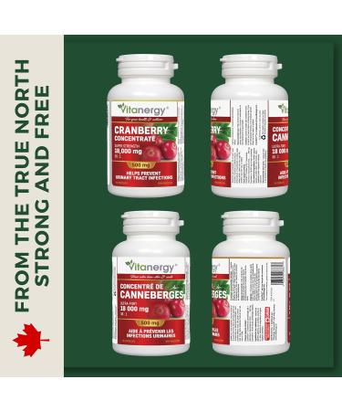 Vitanergy Ultra Strength Cranberry Concentrate Urinary Tract Health & UTI Support Source of Antioxidant Support Ultra 18:1 Extract Rate 90 Capsules Proudly Made in Canada - Buy Online on GoSupps.com