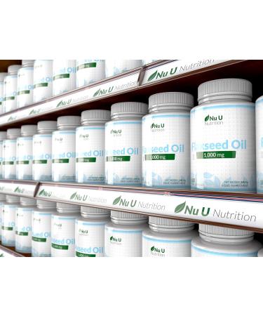 Flaxseed Oil 1000mg Vegan - 180 Cold Pressed Vegan Softgel Capsules - Rich in Omega 3 6 9-3 Month Supply - Made in The UK by Nu U Nutrition - Buy Online on GoSupps.com