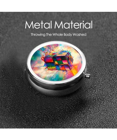 Portable Metal Pill Box - Colored Tetragonal Block | Mini 3-Compartment Design for Travel - Ideal for Small Pills - Buy Online on GoSupps.com