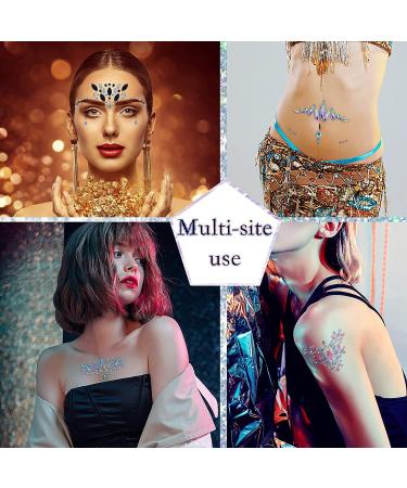 Lusy DM 12 Sets Face Gems - Rhinestone Mermaid Temporary Tattoos for Festival, Halloween & Rave Parties - Buy Online on GoSupps.com