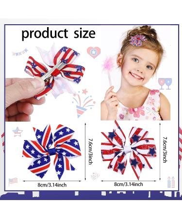 24 Pcs Patriotic 4th of July Hair Bows Clips - Independence Day Hair Accessories for Girls - Buy Online on GoSupps.com