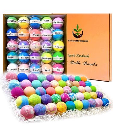Bulk Bath Bombs Gift Set. Organic & Natural Spa Bath Bomb Set of 50. Individually Wrapped She Butter Bath Bombs Kit. Best Bath Bomb Women Men Teens Kids Sulfate Free Moisturizing Bath Balls Gift Set  - Buy Online on GoSupps.com