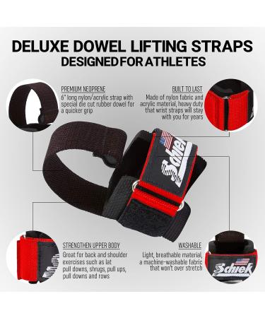 Buy Schiek Lifting Straps with Wrist Protection & Dowel - Red | International Shipping Available - Buy Online on GoSupps.com