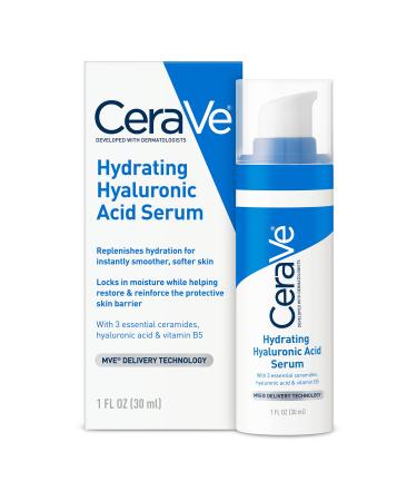 Cerave Hyaluronic Acid Serum for Face with Vitamin B5 and Ceramides | Hydrating Face Serum for Dry Skin | Fragrance Free | 1 Ounce 1 Fl Oz (Pack of 1)