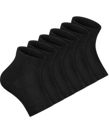 Soft Ventilate Gel Heel Socks Open Toe Socks for Dry Hard Cracked Skin Moisturizing Day Night Care Skin, 3 Pairs (Regular Size, Black)