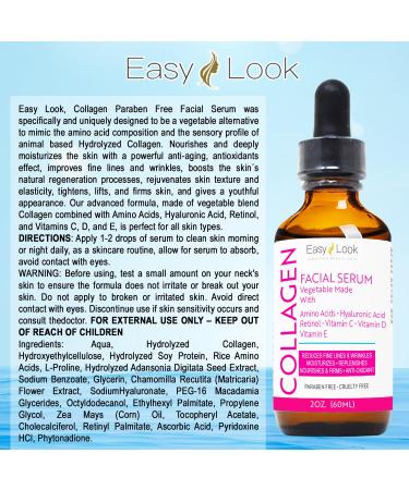 Collagen Serum for Face - Anti-Aging & Hydrating Facial Serum | Reduce Fine Lines & Wrinkles - 2oz - Buy Online on GoSupps.com