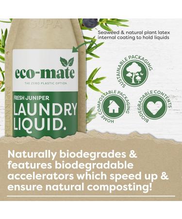 Eco-Mate - Fresh Juniper Concentrated Laundry Liquid - 500ml (Pack of 3) - Eco Friendly - 100% Plant-Based & Biodegradable Non-Bio Laundry Detergent - Natural Ingredients - Fresh & Dynamic Fragrance - Buy Online on GoSupps.com