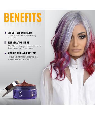 GK HAIR Global Keratin Red Bombshell Masque 7.05 Fl Oz - Long Lasting Hair Toning Color Mask - Buy Online on GoSupps.com
