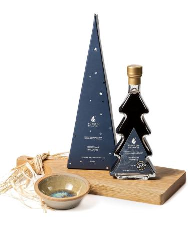 Burren Balsamics Christmas Balsamic: Cranberry and Orange Infused Balsamic Vinegar of Modena in 200ml Christmas Tree-Shaped Bottle and Box - Buy Online on GoSupps.com