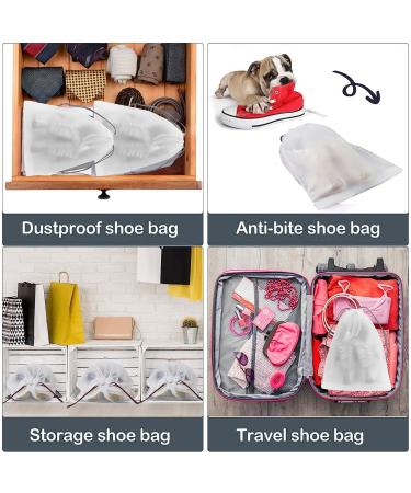 FunBuy 12PCS Translucent Travel Shoe Bags - Small 16 x 12 Clear Drawstring Dust-proof Storage Organizer - Buy Online on GoSupps.com