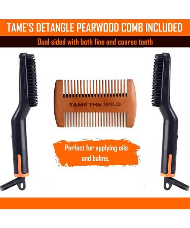 Tame The Wild Premium Beard Straightener - Ionic Anti-Scald Technology - 3 Temp Settings - Includes Wooden Comb - Gift Set - Buy Online on GoSupps.com