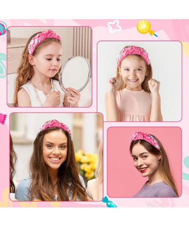 PANTIDE Candy Jeweled Knotted Headband - Sugar Lollipop Rhinestone Crystal Embellished Preppy Headband Non Slip Wide Top Knot Fashion Hairband Hair Accessories Birthday Gift for Women Girls (Pink) - Buy Online on GoSupps.com