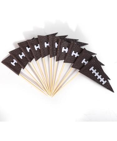 10Pcs Leather Football Cupcake Toppers - Football Themed Birthday Party Decorations Football Bunting Flag Cupcake Toppers Super Bowl Sports Themed Party Decor Boys Football Leather Cupcake Topper - Buy Online on GoSupps.com