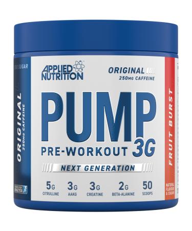 Applied Nutrition Pump 3G Pre Workout - Energy Focus & Performance (375g - 25 Servings) (Fruit Burst) Original - Fruit Burst