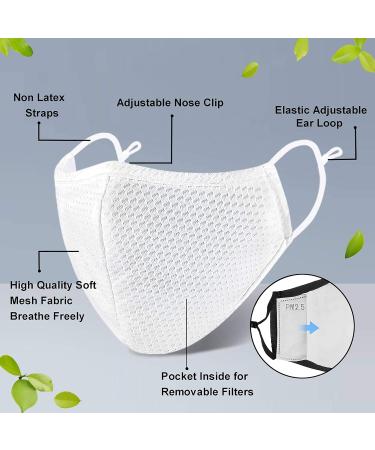 Euroca Reusable Face Masks with Filter Made from Mesh Fabric Breathable Washable with Nose Clips Adjustable Ear Loop for Men Women Teens (Woman Black) - Buy Online on GoSupps.com