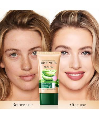 BB cr me de maquillage l'aloe vera cr me anti-cernes BB longue dur e et couvrante apaisante pour la peau matifiante pour un teint parfait v g talienne et test e dermatologiquement (naturel) Naturel. - Buy Online on GoSupps.com