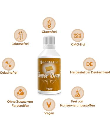 Foodtastic Flavor Drops - Butter Biscuit 50ml | Calorie-Free Sugar-Free Aromas | Enhance Your Baked Goods with Flavrops - Buy Online on GoSupps.com