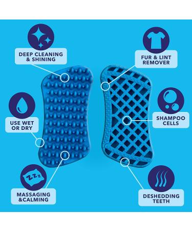 Furbliss Dog & Cat Grooming Brush by Vetnique Labs - Soft Pet Brush for Bathing, Deshedding, and Massaging - Short Hair - Buy Online on GoSupps.com