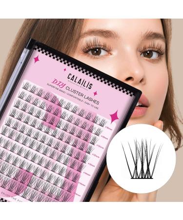 Calailis DIY Individual Eyelashes - 120 PCs D Curl Cluster Lashes for Home Application (10-16mm A12 Mix) | Shop Quality Lash Extensions - Buy Online on GoSupps.com