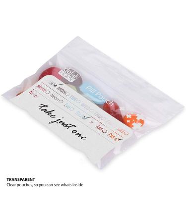 500 Pack Clear Resealable Travel Pill Packs - 4x2.75 Inch Medicine Bags with Write-on Label - Portable Plastic Pouch for Vitamins, Supplements, and Medication - Buy Online on GoSupps.com