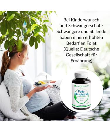 Energybalance Folic Capsules - High Bioavailability Folate for Pregnancy & Fertility | Vegan Vitamin B9 (5-MTHF Quatrefolic) | Swiss Quality | 90 Vegecaps - 600 g - Buy Online on GoSupps.com