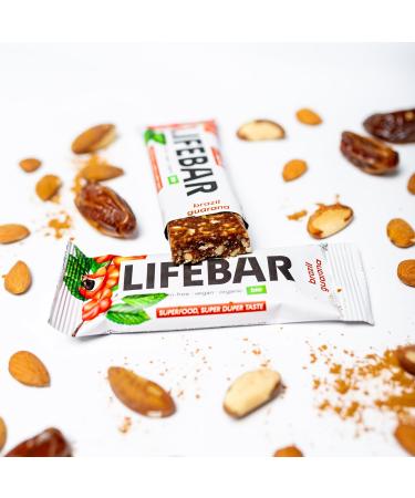 Lifefood Lifebar Energy Seal - Vegan Sports Bar Organic Gluten-Free Lactose-Free No Added Sugar - 15 Pack (Brazil Guarana) - Healthy Snack for Active Lifestyle - Buy Online on GoSupps.com