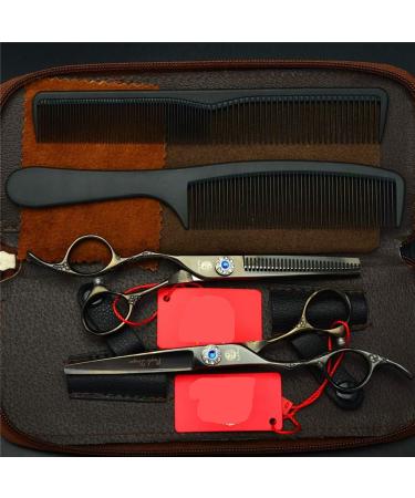 Left Hand Hairdressing Scissors Set 5.5/6.0 Inch Stainless Steel Hair Salon Professional Barber Scissors Tools for Left-Handed Hair Salon/Home/Barber 5.5 inch